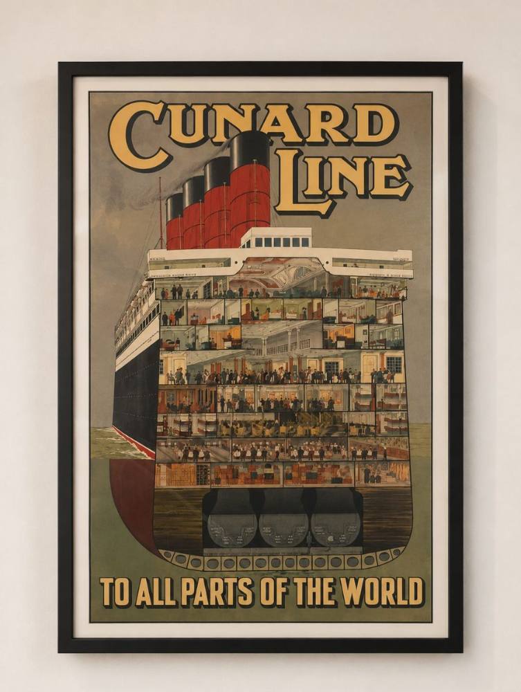 Cunard print detail, The Customs House Bowling